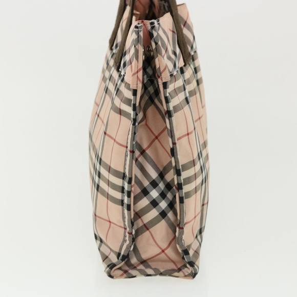 BURBERRY Nova Check Hand Bag Nylon Pink Auth hs1650 - Picture 4 of 16